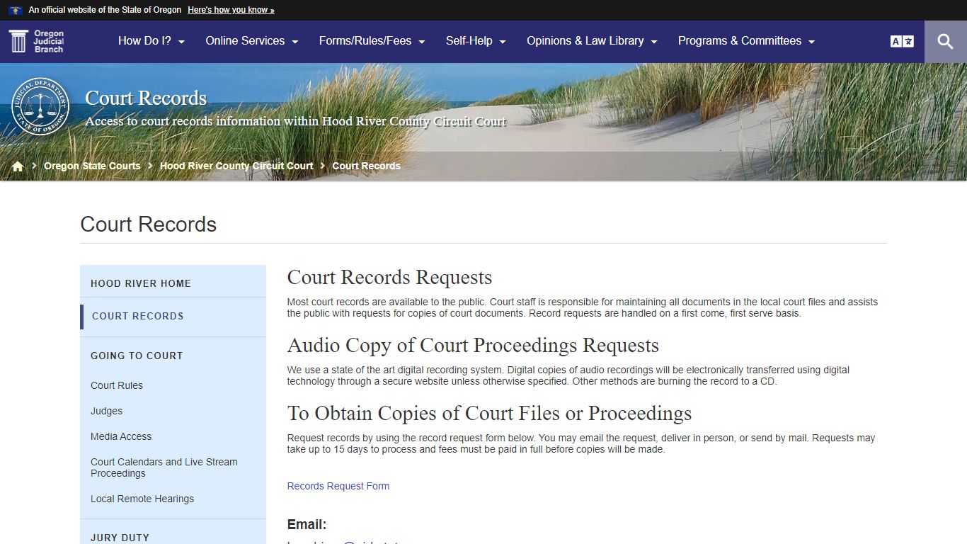 Court Records : Court Records - Oregon Judicial Department
